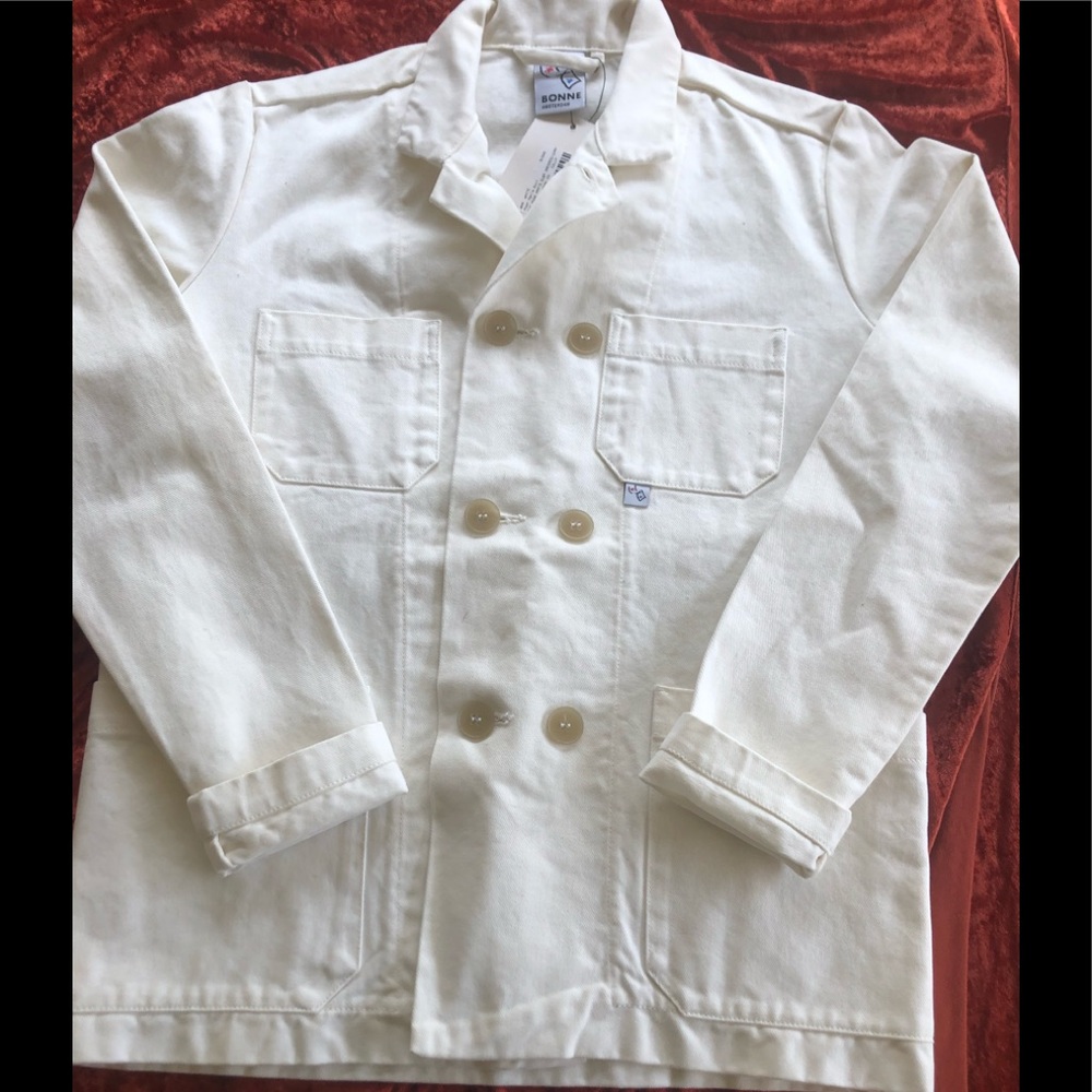 Unisex Bonne Suit jacket in white denim